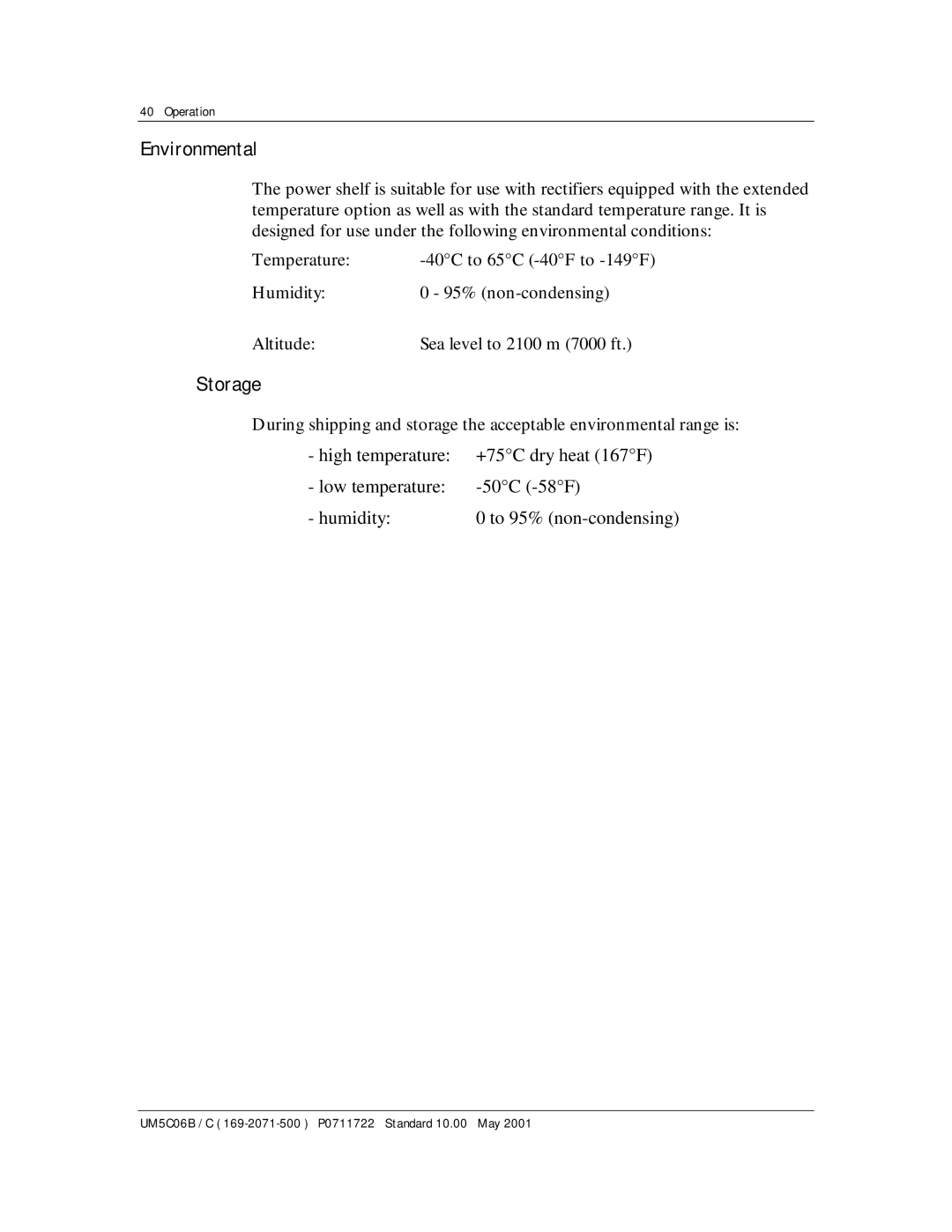 Emerson MPR15 Series, MPR25 user manual Environmental, Storage 