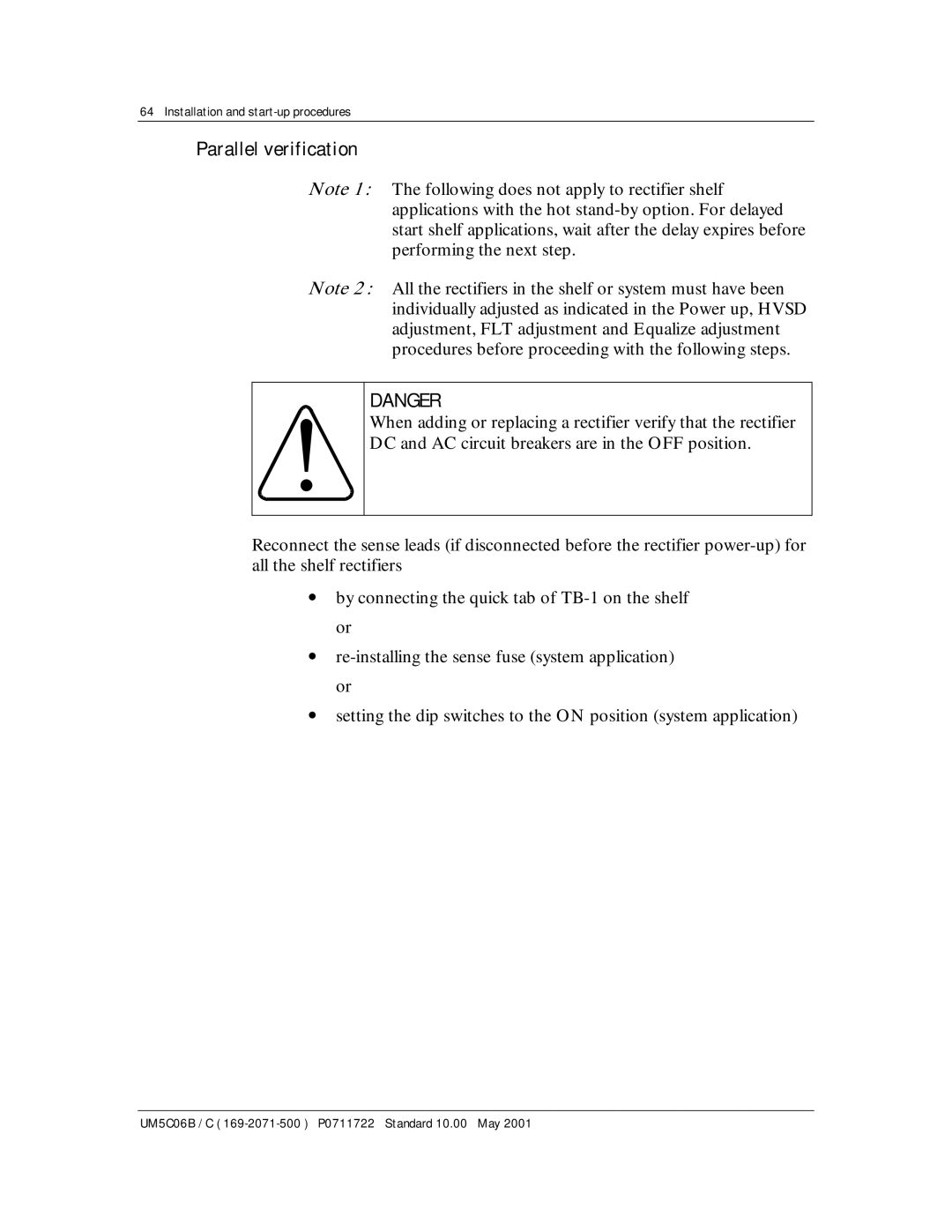 Emerson MPR15 Series, MPR25 user manual Parallel verification 