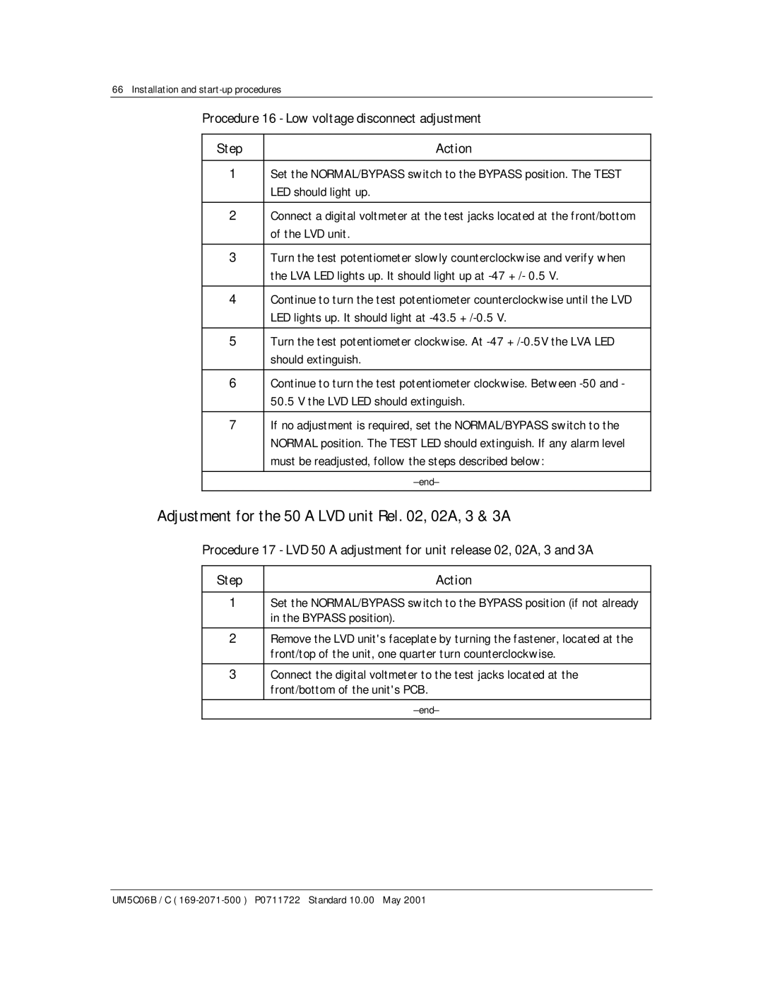 Emerson MPR15 Series, MPR25 user manual Adjustment for the 50 a LVD unit Rel , 02A, 3 & 3A 