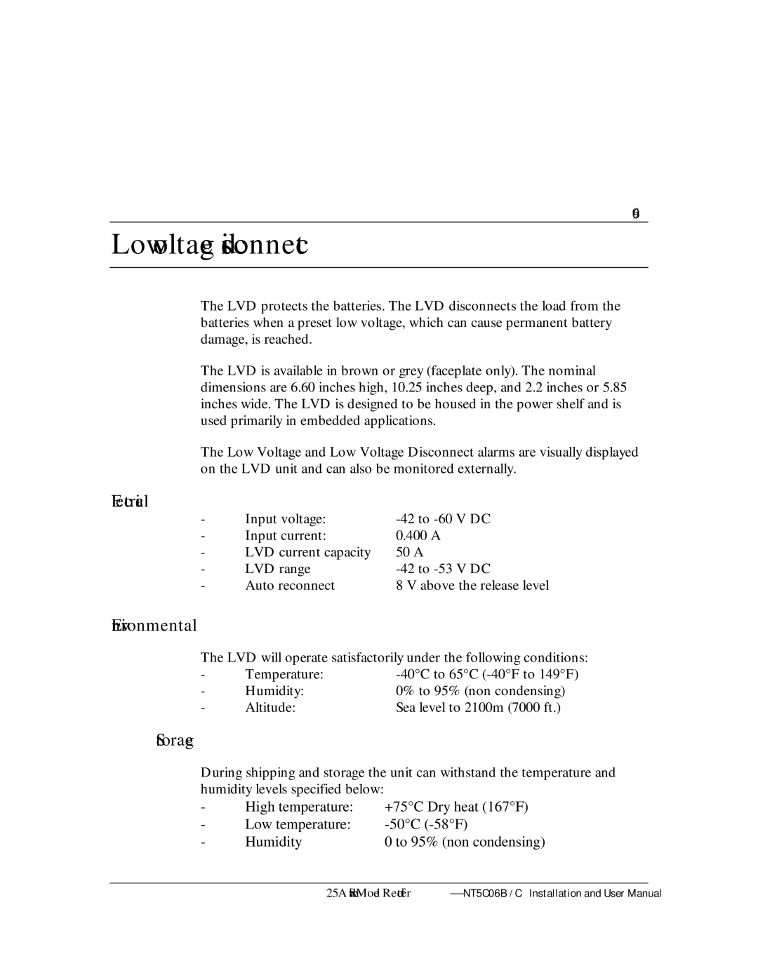 Emerson MPR25, MPR15 Series user manual Low voltage disconnect, Electrical 