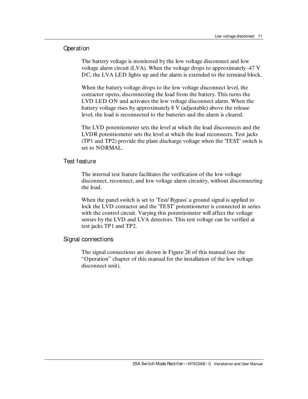 Emerson MPR25, MPR15 Series user manual Operation, Test feature 