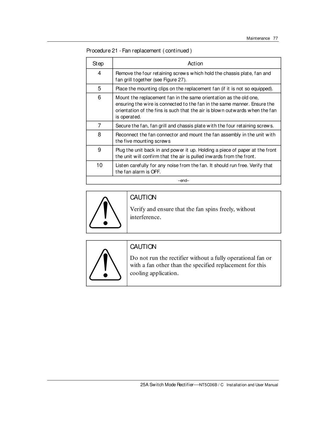 Emerson MPR25, MPR15 Series user manual End 