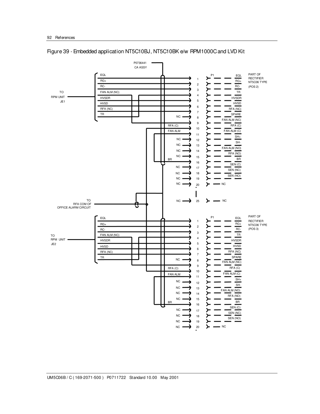 Emerson MPR15 Series, MPR25 user manual RPM Unit JE1 To RFA COM of Office Alarm Circuit JE2 