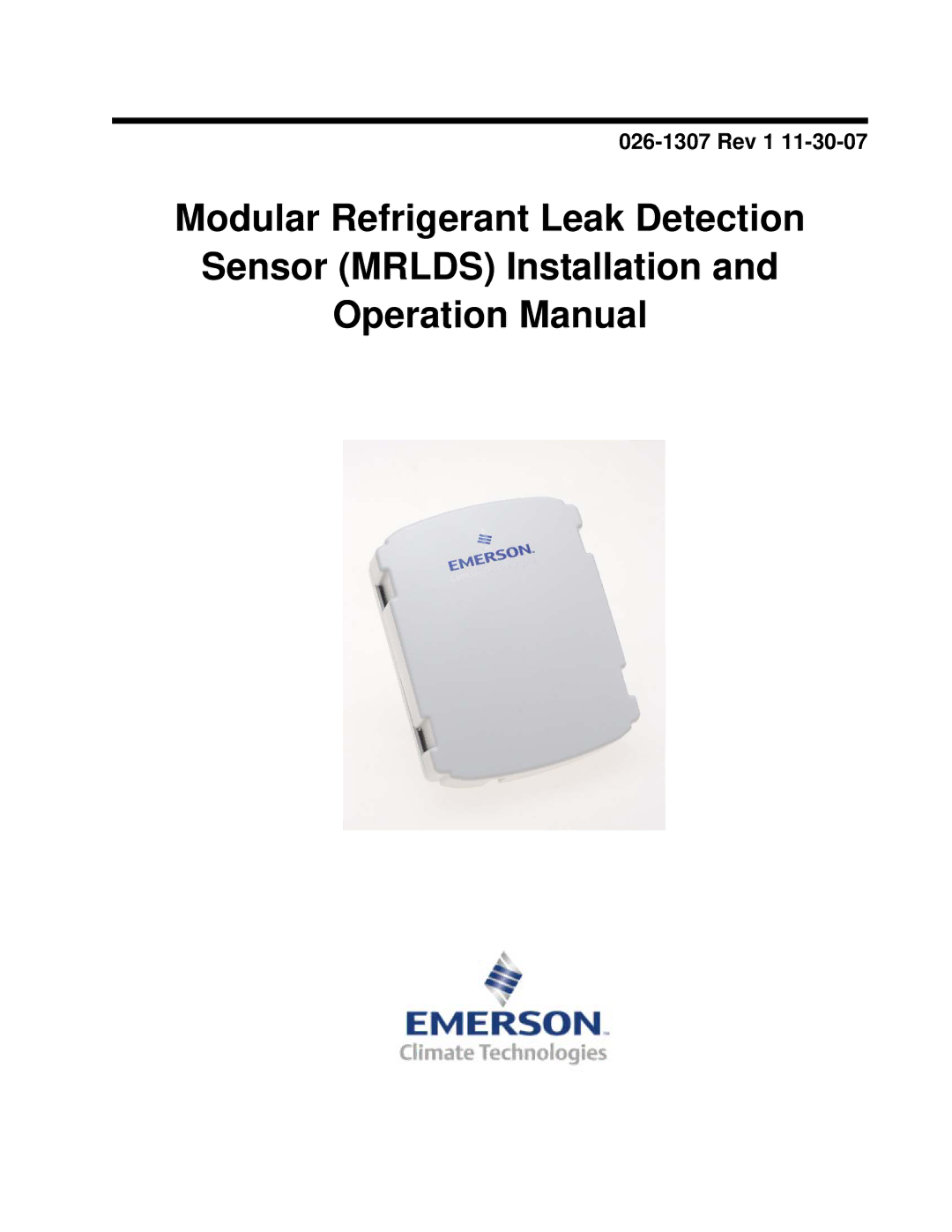 Emerson MRLDS operation manual Rev 1 