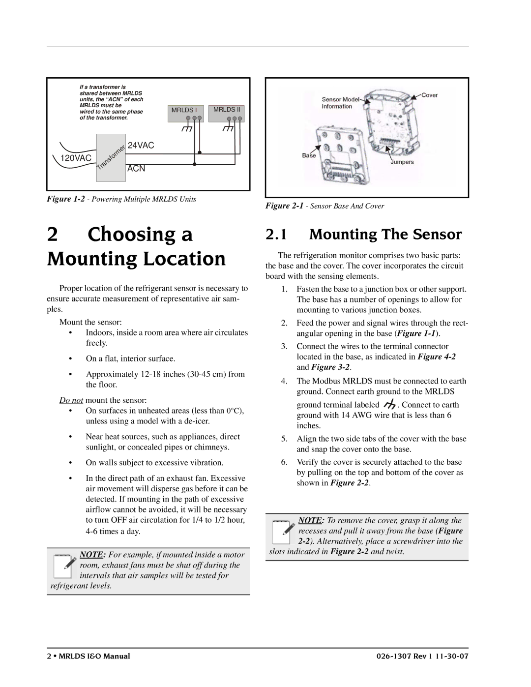 Emerson MRLDS operation manual Choosing a Mounting Location, Mounting The Sensor 