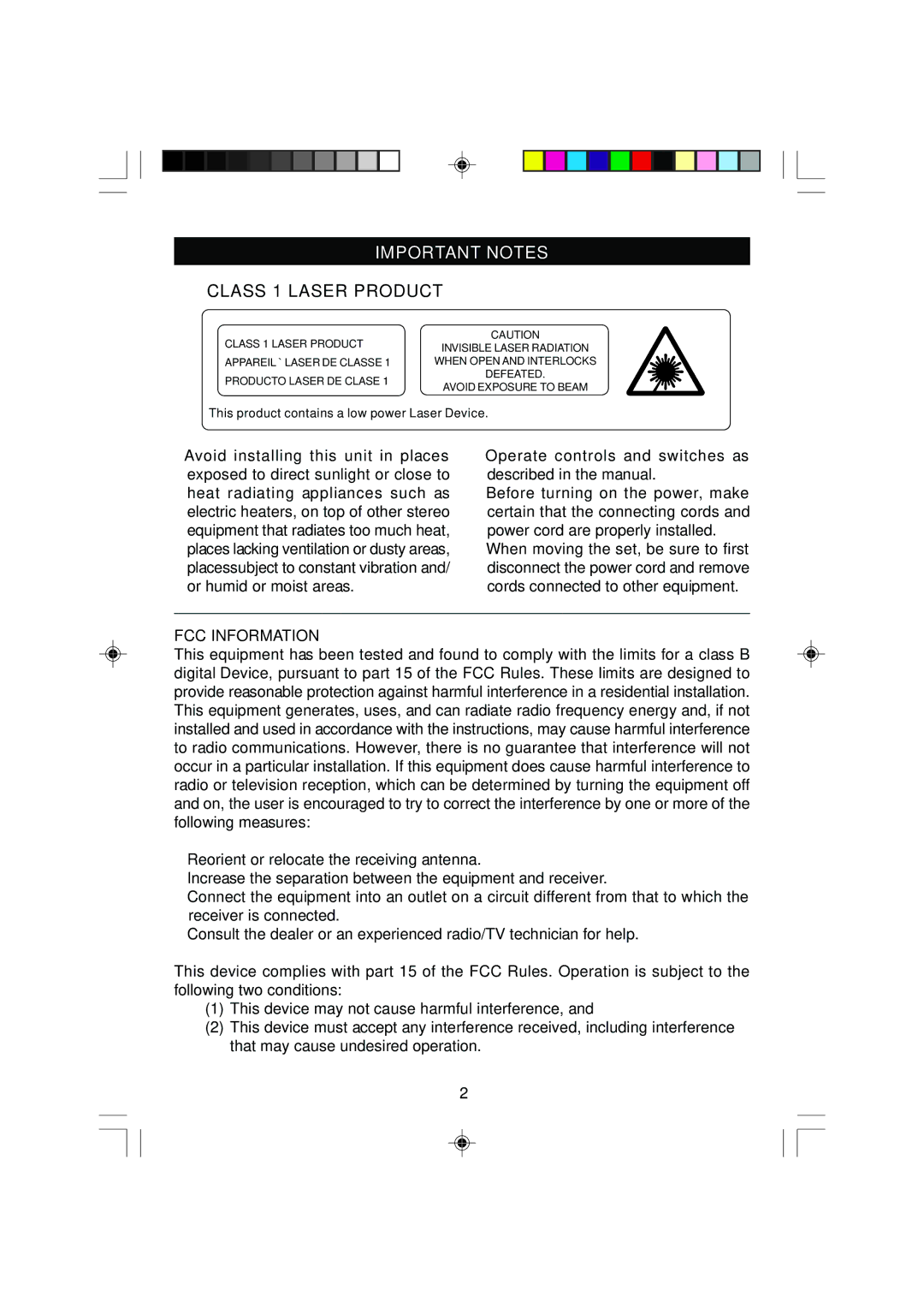 Emerson MS3100 owner manual Important Notes 