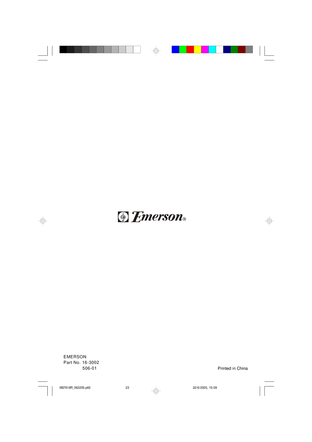 Emerson MS7618R owner manual Emerson 