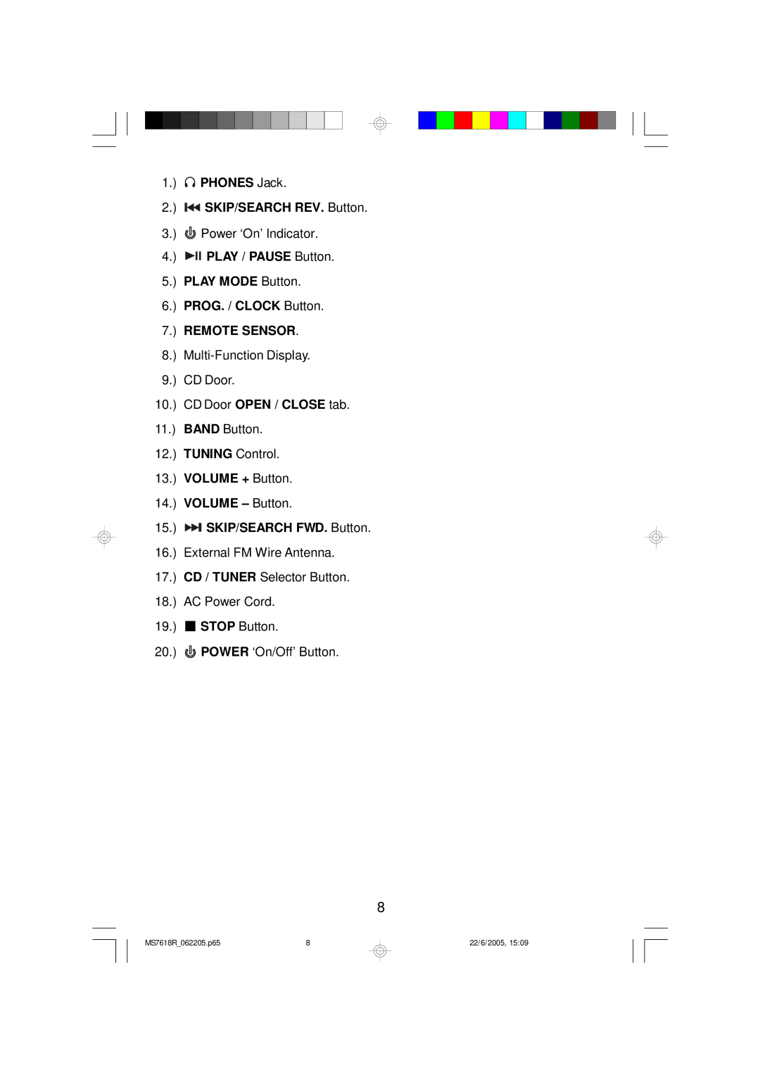 Emerson MS7618R owner manual Remote Sensor 