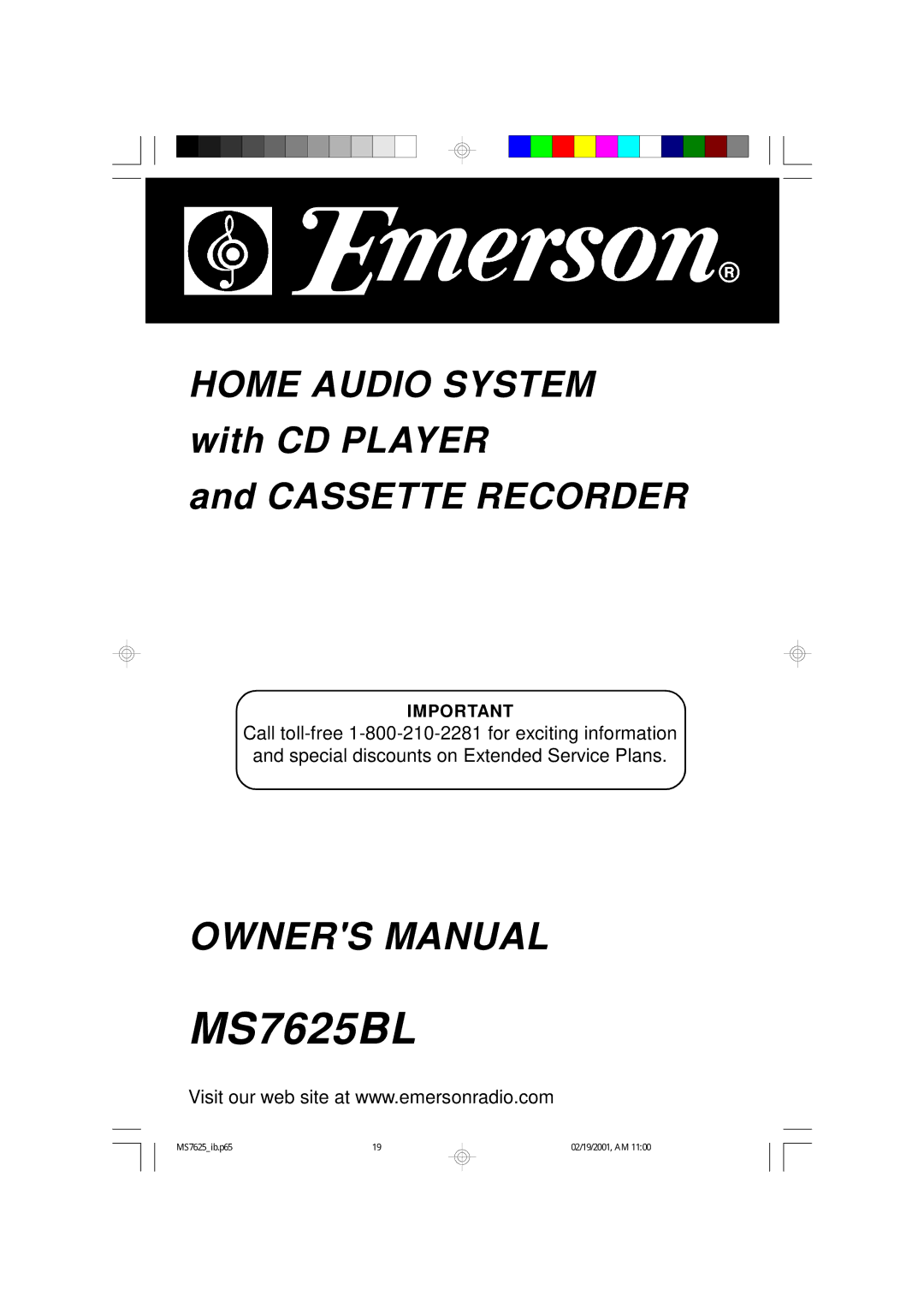 Emerson owner manual MS7625BL 