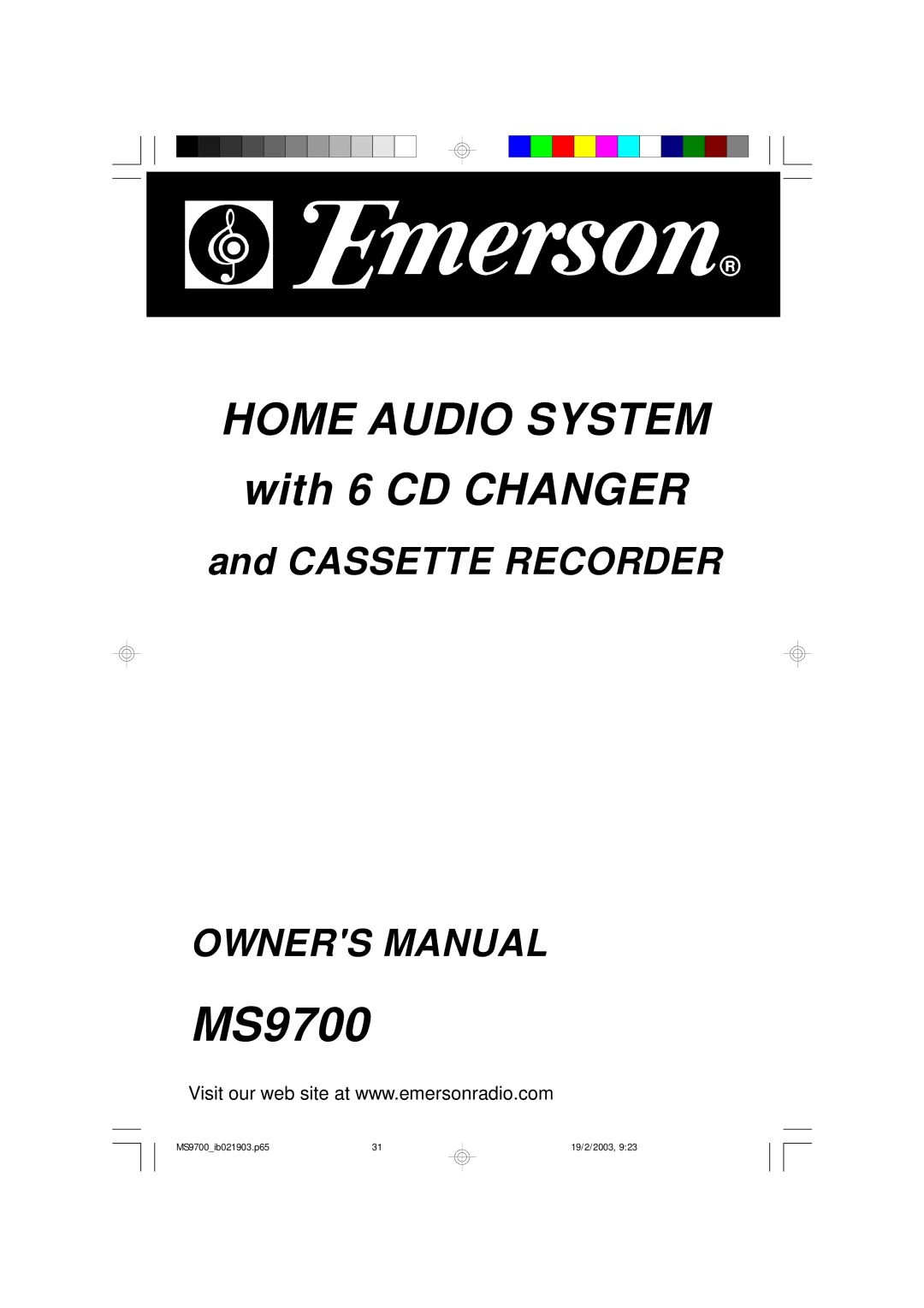 Emerson MS9700 owner manual 