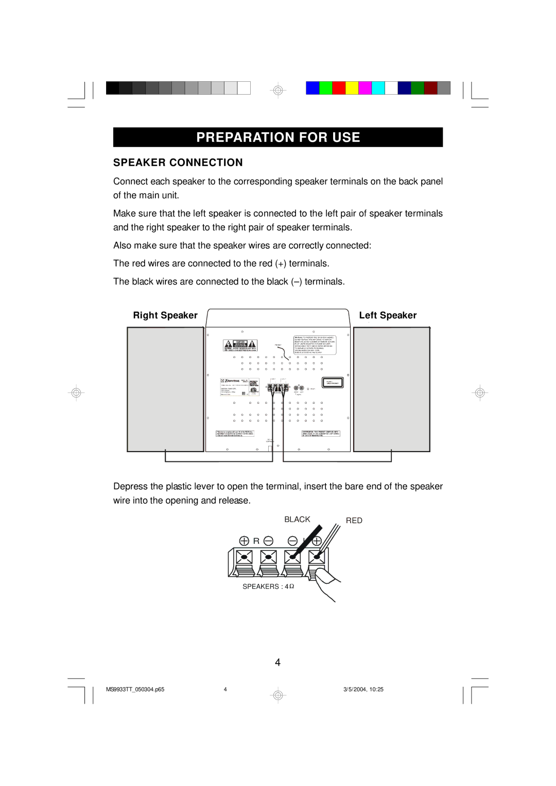 Emerson MS9933TT owner manual Preparation for USE 