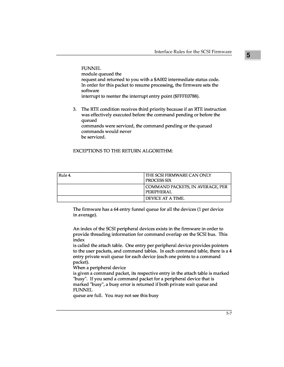 Emerson MVME147 manual Interface Rules for the SCSI Firmware FUNNEL 