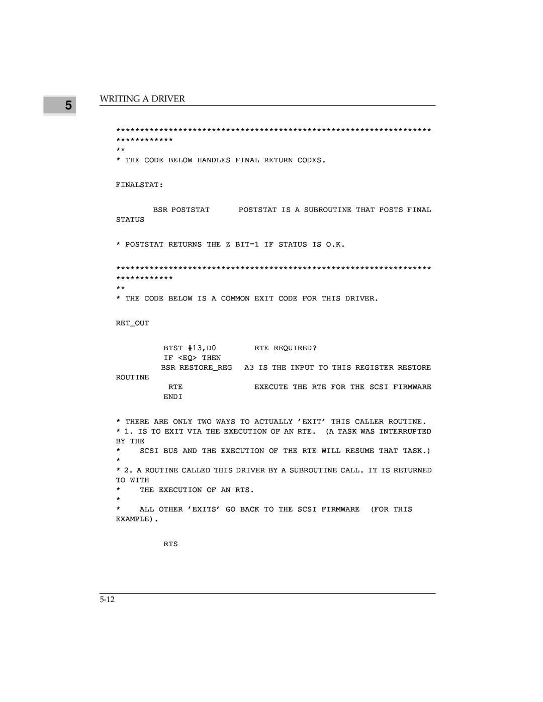 Emerson MVME147 manual The Code Below Handles Final Return Codes 