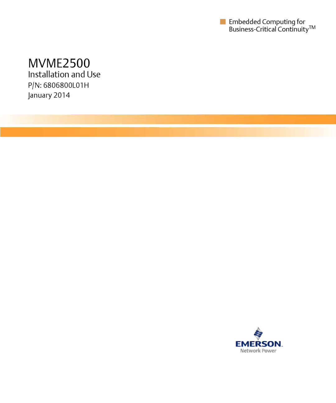 Emerson MVME2500 manual 