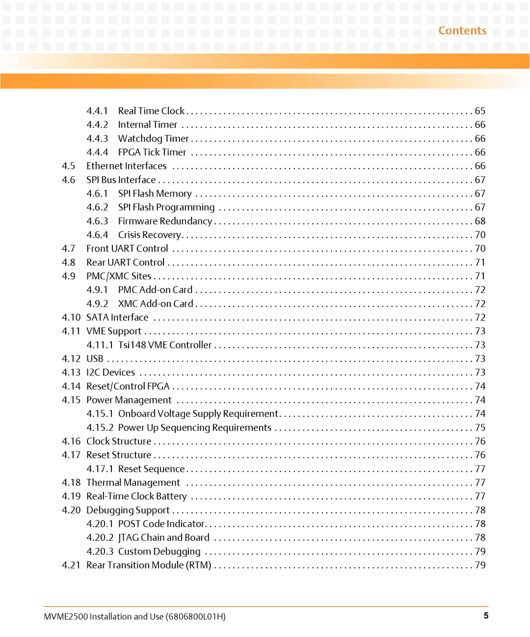 Emerson MVME2500 manual Contents 