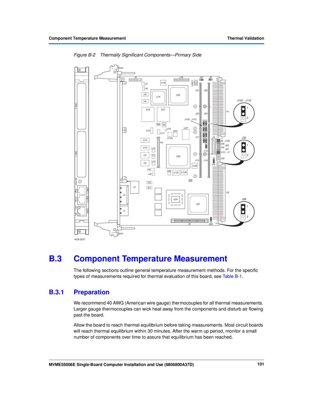 Emerson MVME55006E manual Component Temperature Measurement, Preparation 