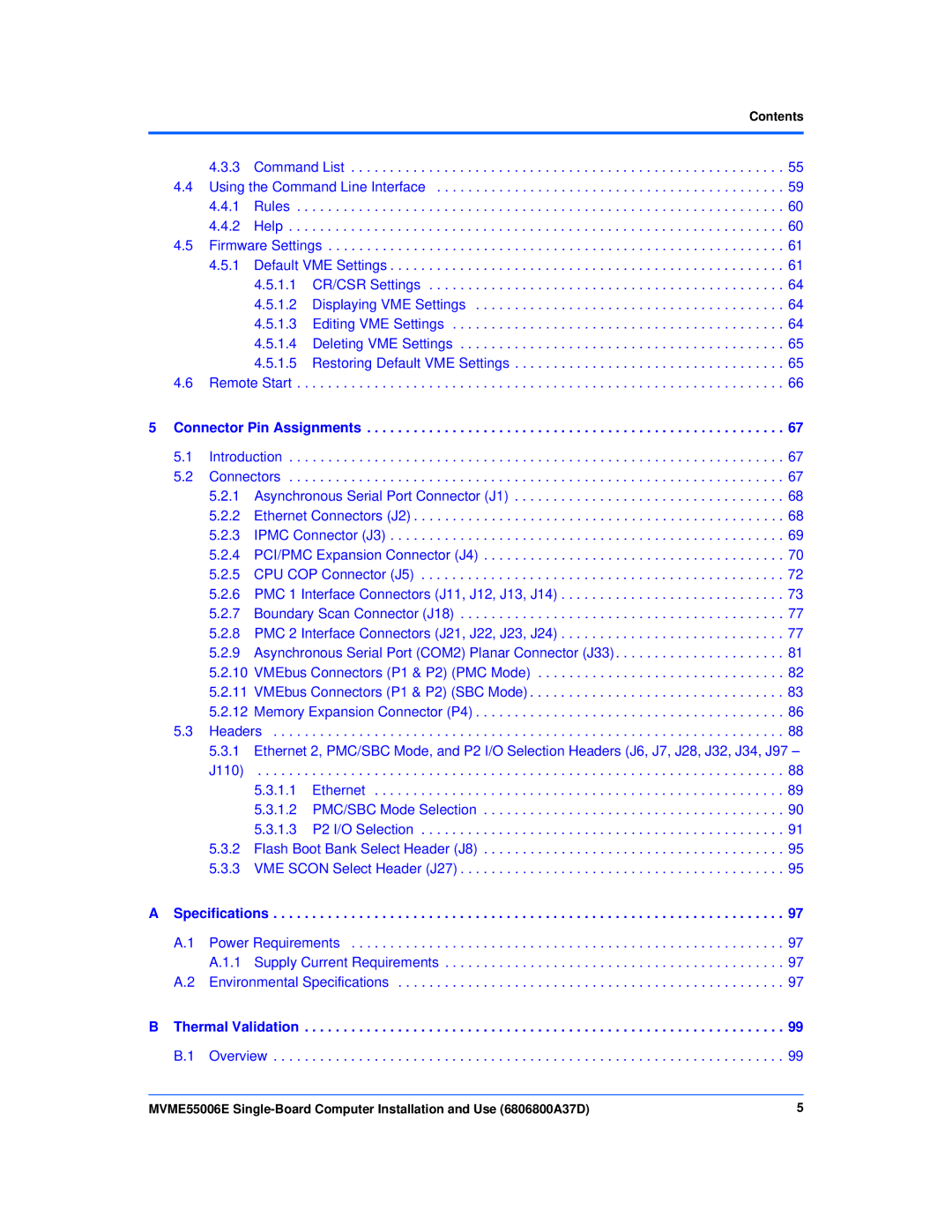 Emerson MVME55006E manual Specifications 