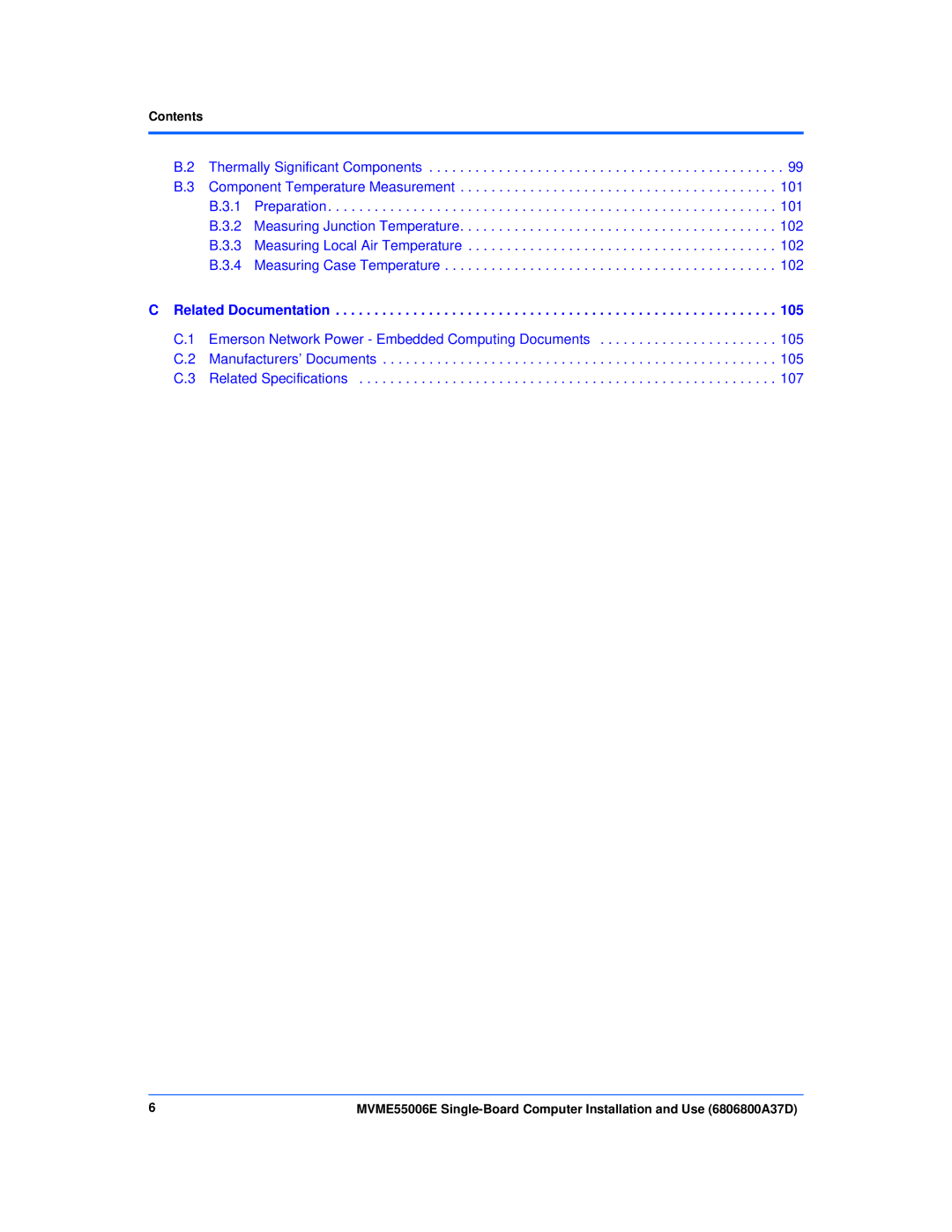 Emerson MVME55006E manual Related Documentation 