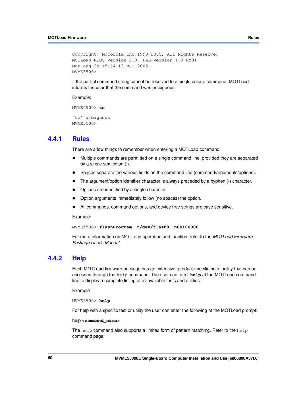 Emerson MVME55006E manual Rules, Help 