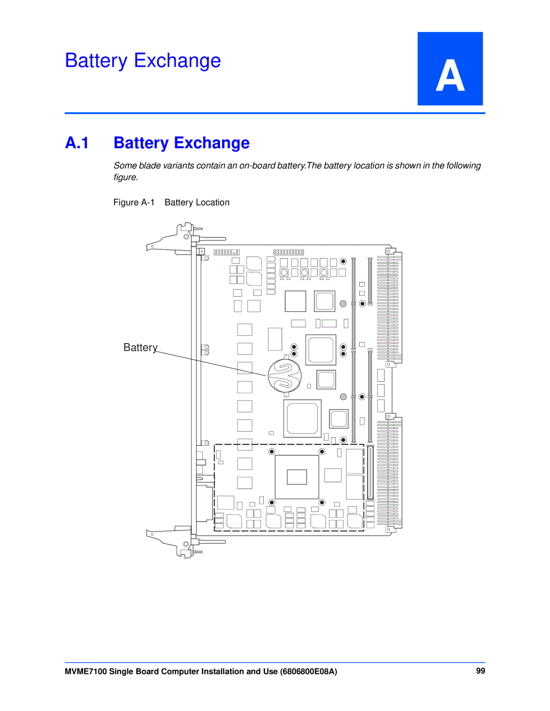 Emerson MVME7100 manual Battery Exchange 