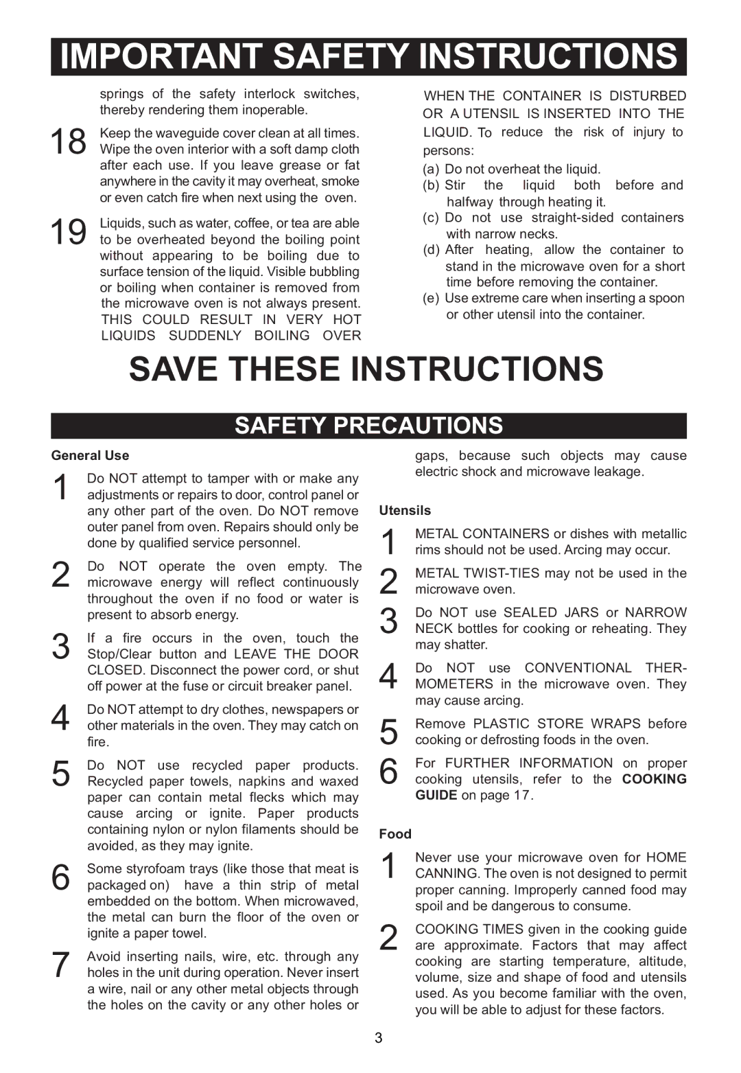 Emerson MW1119W Springs of the safety interlock switches, Thereby rendering them inoperable, General Use, Utensils, Food 