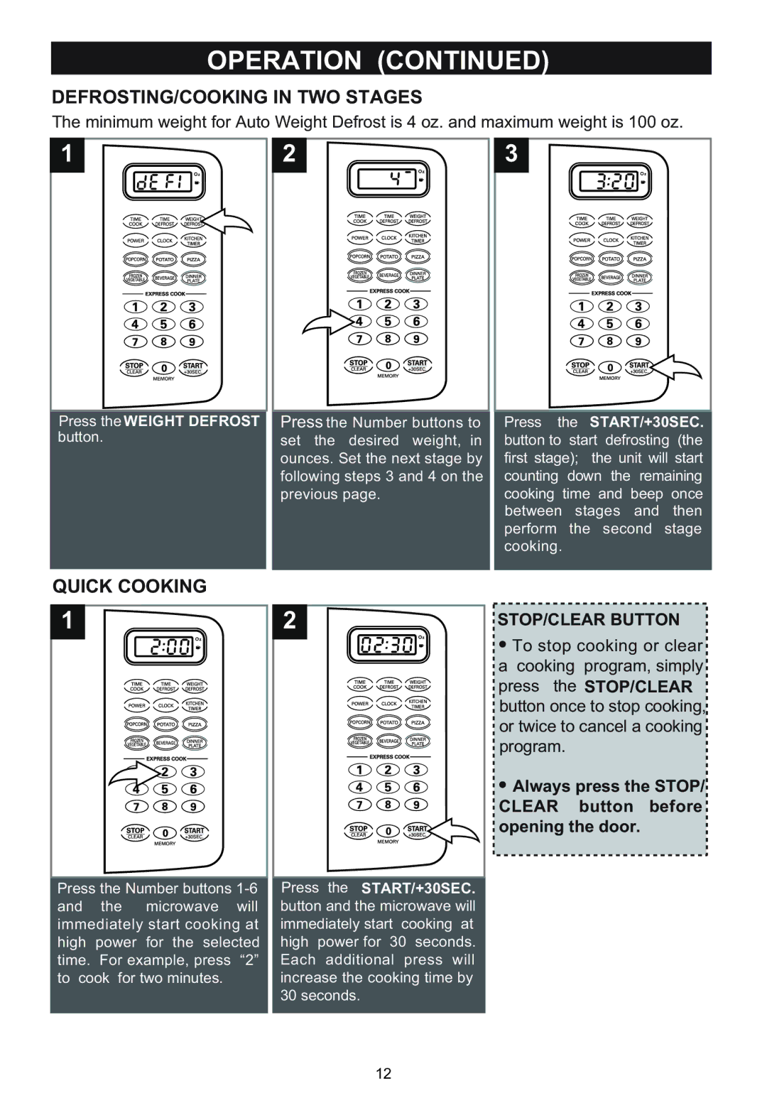 Emerson MW1161SB owner manual 5267,1*&22.,1*,17267$*6, 48,&.&22.,1 