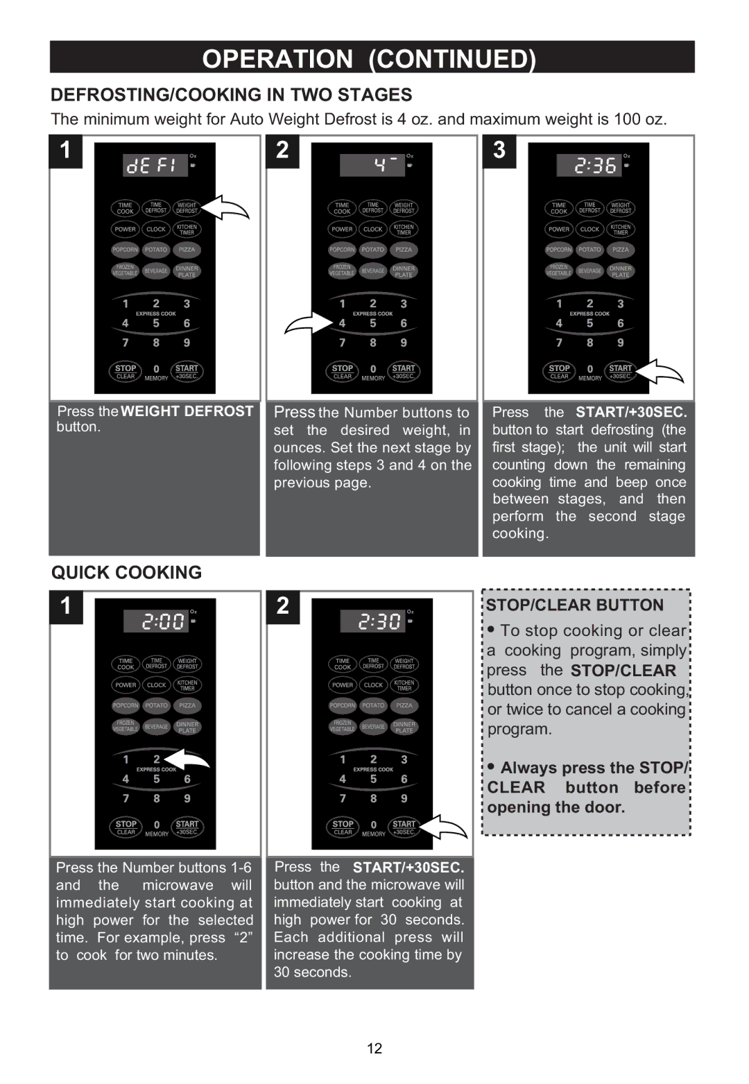 Emerson MW7302B, MW7302W owner manual 5267,1*&22.,1*,17267$*6, 48,&.&22.,1 