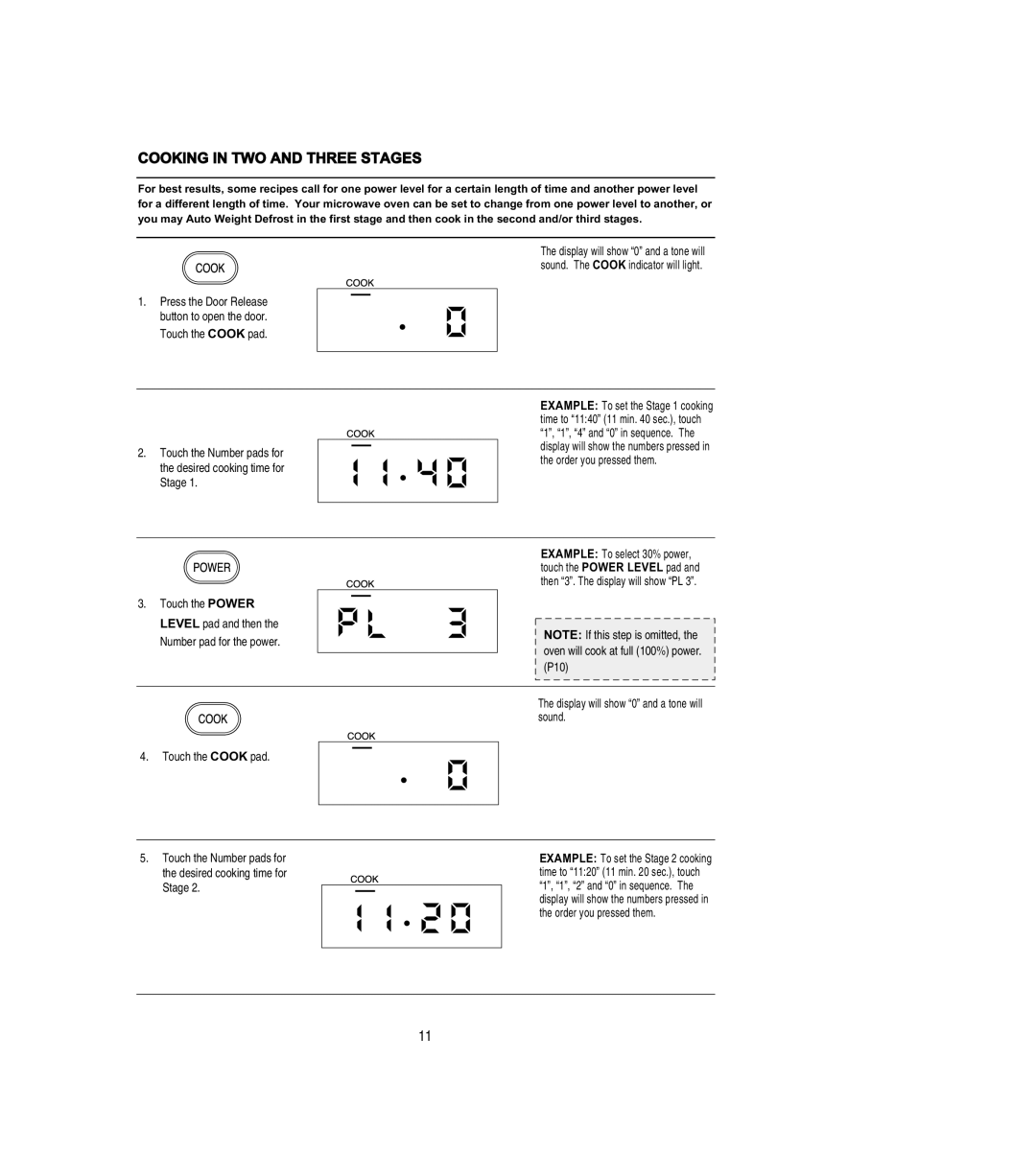 Emerson MW8108BSC owner manual Cooking in TWO and Three Stages, Press the Door Release 