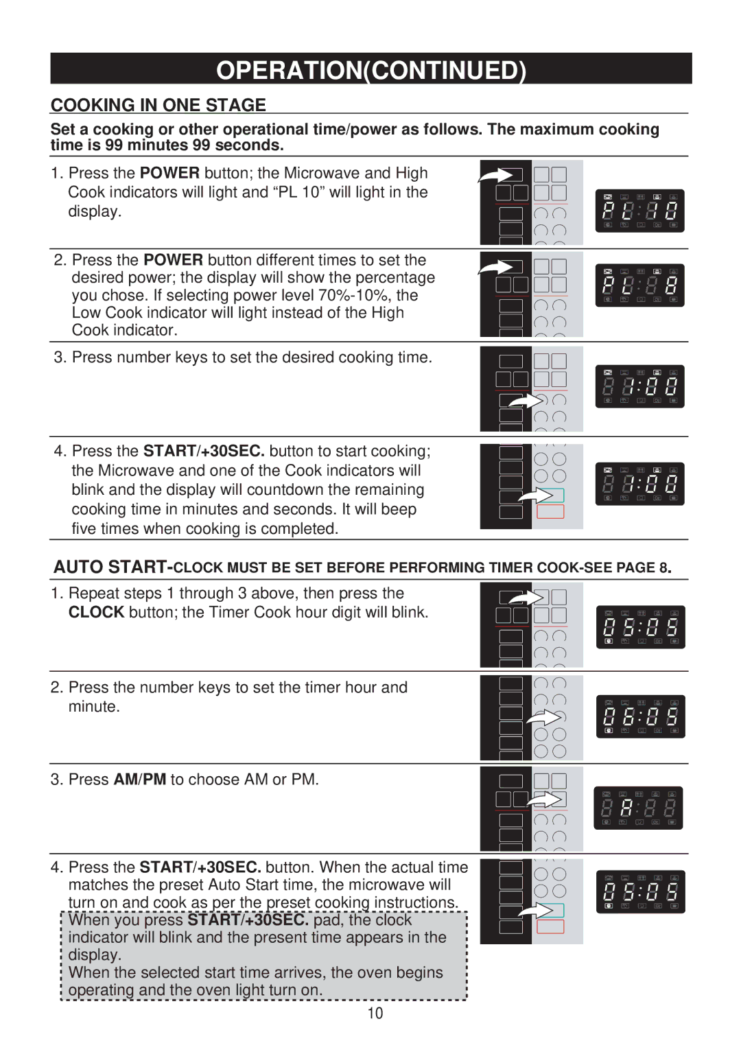 Emerson MW8115SS owner manual Cooking in ONE Stage 