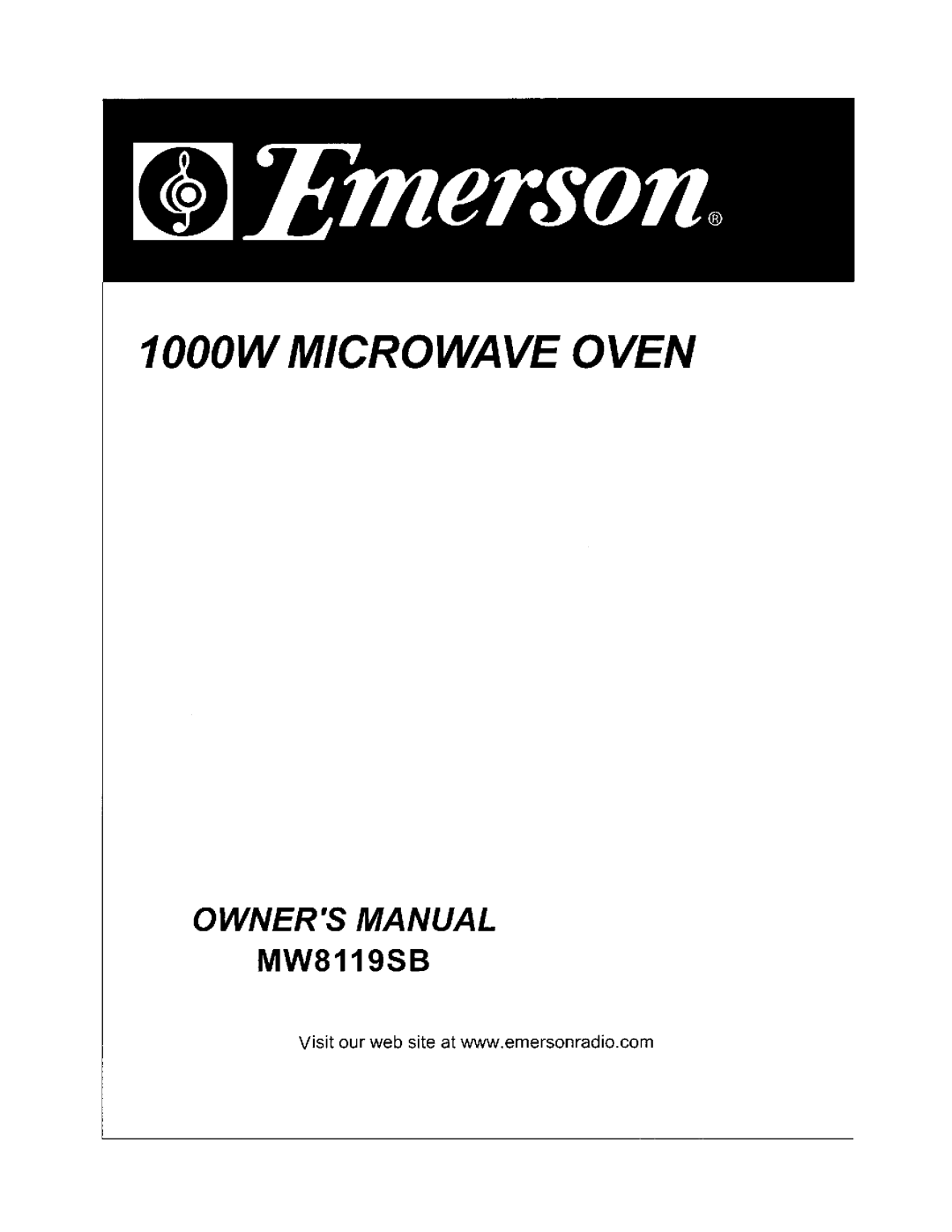 Emerson MW8119SB manual 