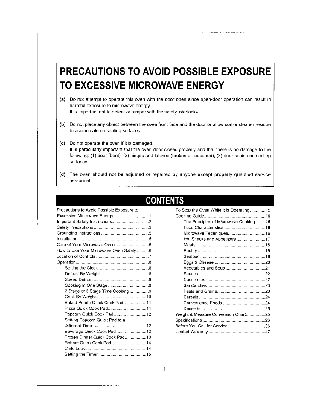 Emerson MW8119SB manual 