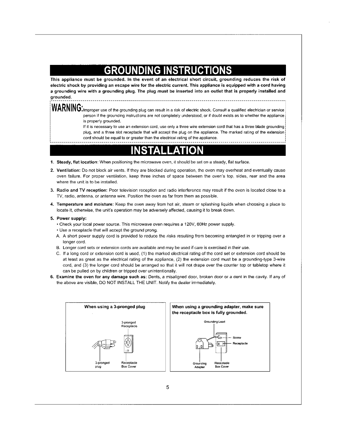 Emerson MW8119SB manual 