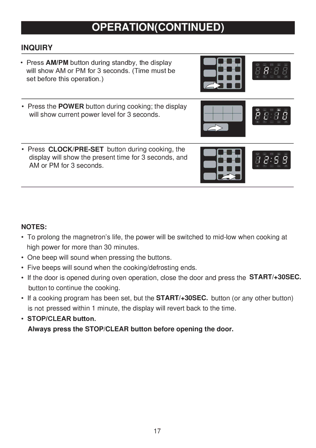 Emerson MW8119SBM owner manual Inquiry 