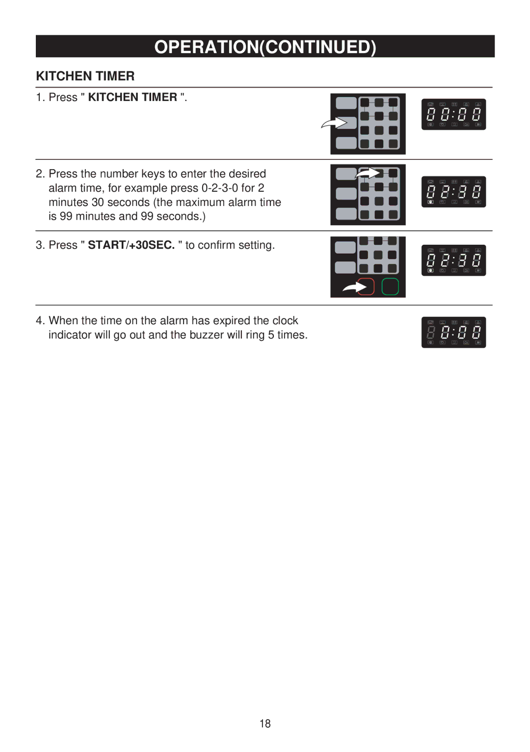 Emerson MW8119SBM owner manual Press Kitchen Timer 