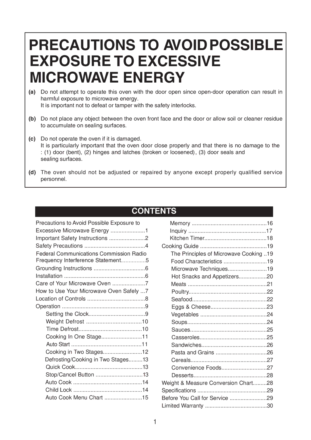 Emerson MW8119SBM owner manual Contents 