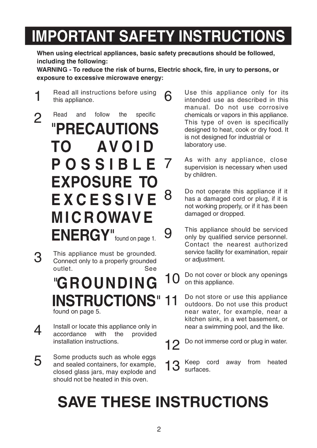 Emerson MW8784SB owner manual Precautions 