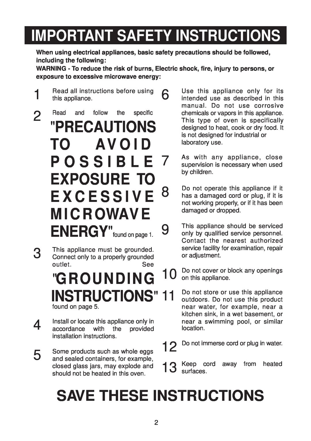 Emerson MW8889SB, 900W Important Safety Instructions, Precautions, Av O I D, Exposure To, M I C R Owav E, P O S S I B L E 