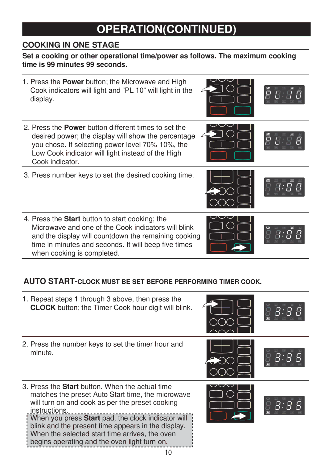 Emerson MW8991SB owner manual Cooking in ONE Stage 