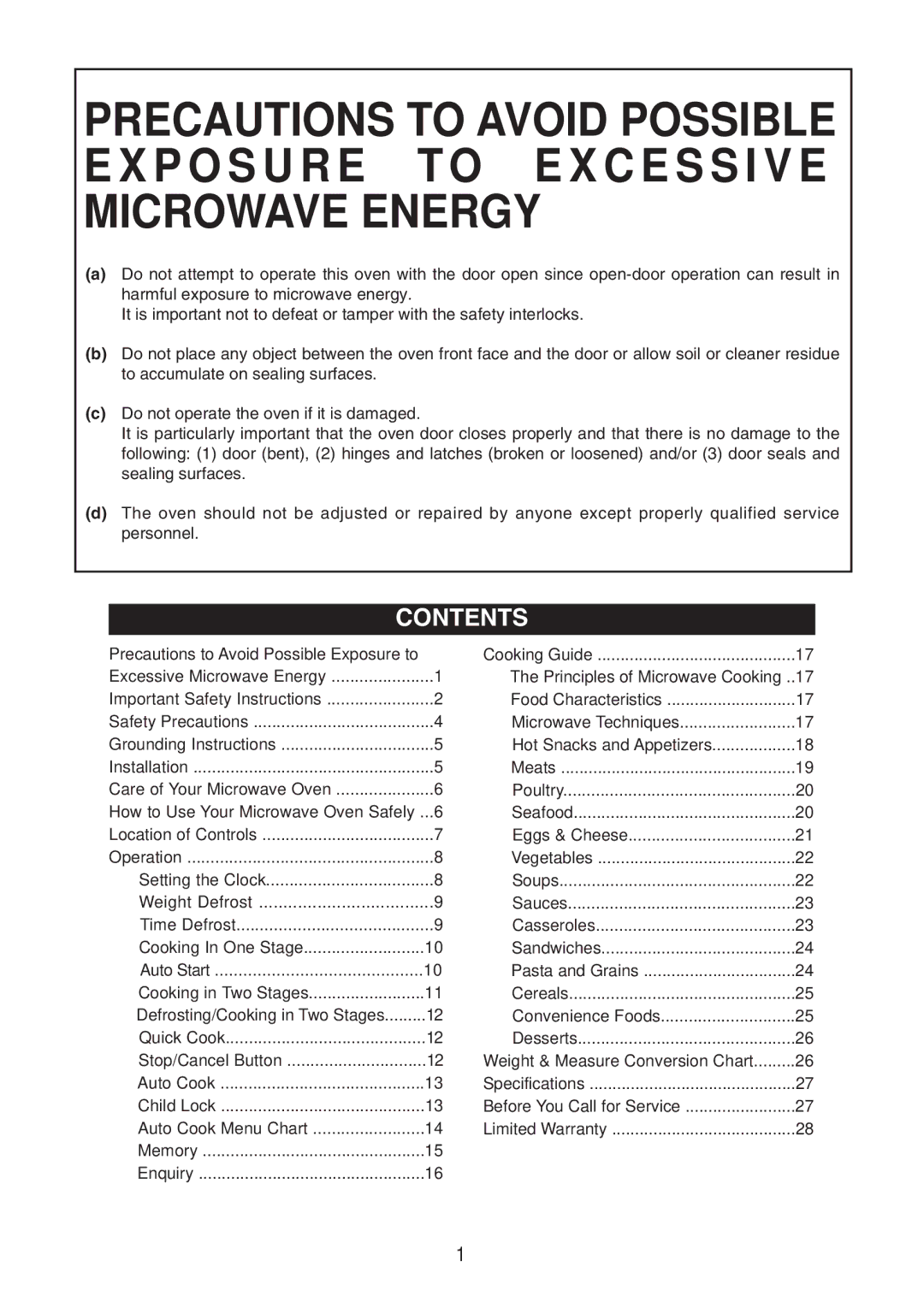 Emerson MW8991SB owner manual Contents 