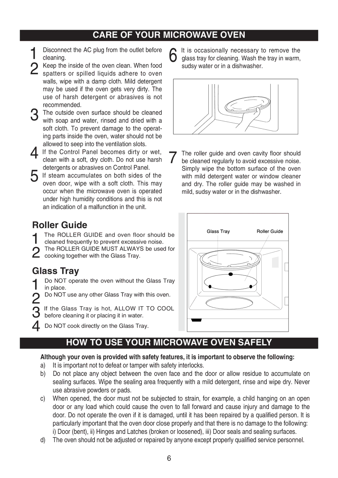 Emerson MW8991SB owner manual Care of Your Microwave Oven, HOW to USE Your Microwave Oven Safely 