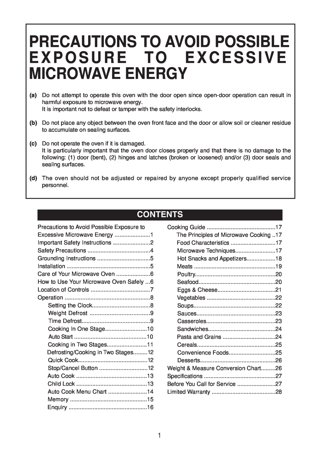 Emerson MW8991SB owner manual Contents 