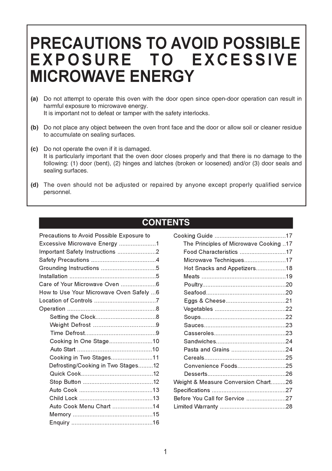 Emerson MW8992-RD, MW8992SB-RD owner manual Contents 