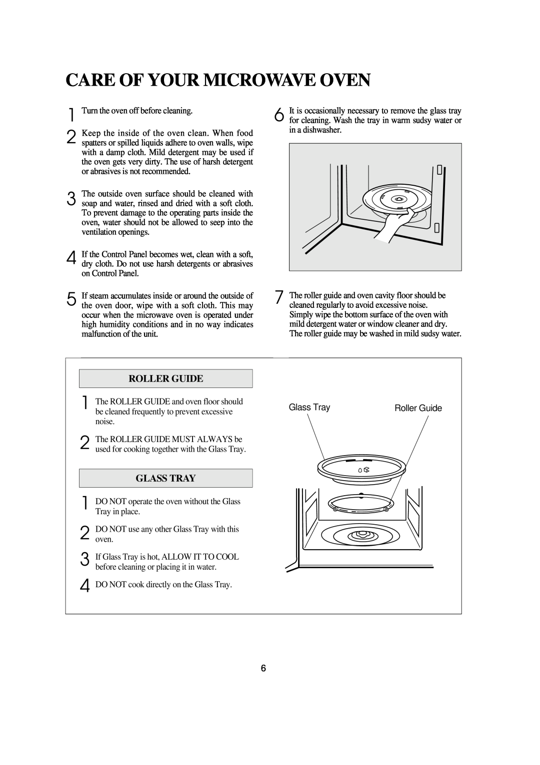 Emerson MW8993WC/BC owner manual Care Of Your Microwave Oven, Roller Guide 