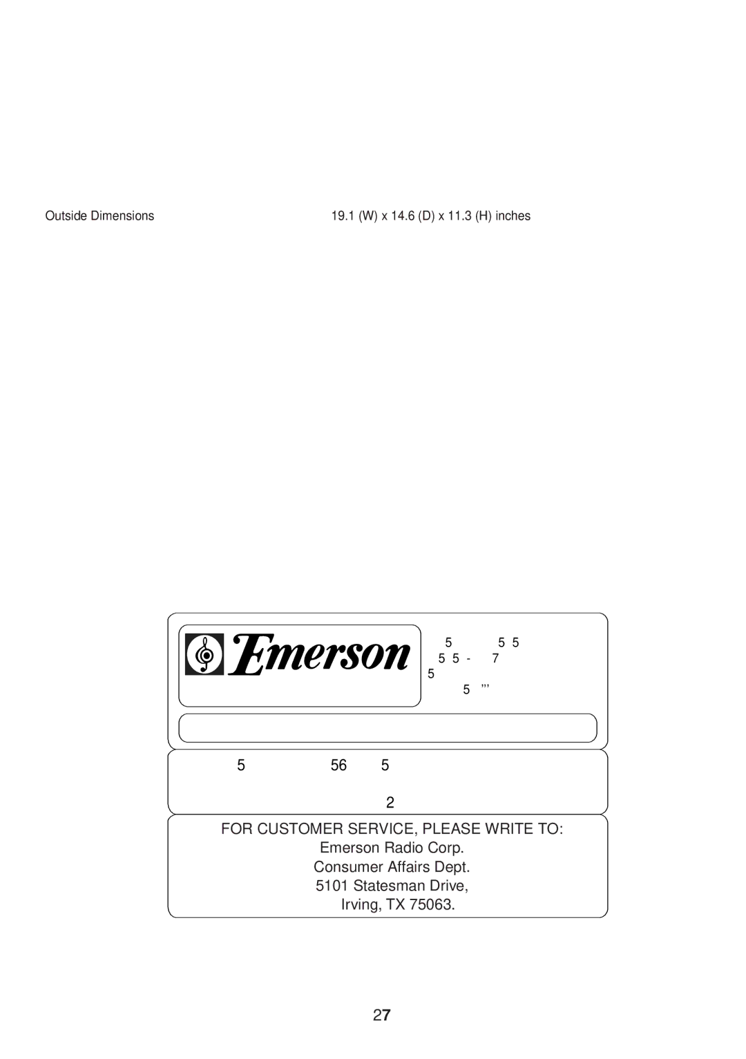 Emerson MW8997W Specifications, Before YOU Call for Service, Rating Specification, If there is sparking in the cavity 