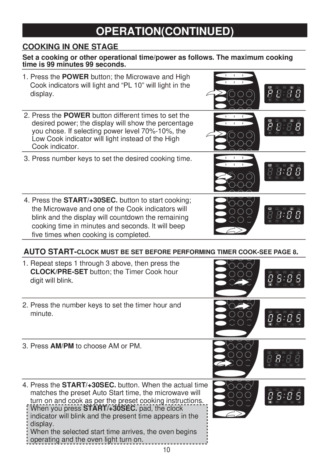 Emerson MW8998B owner manual Cooking in ONE Stage 