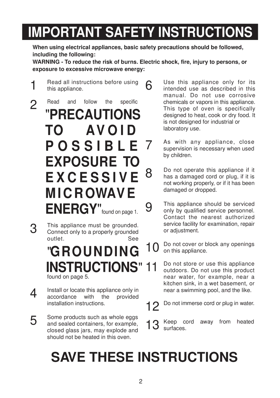 Emerson MW8998B owner manual Precautions 