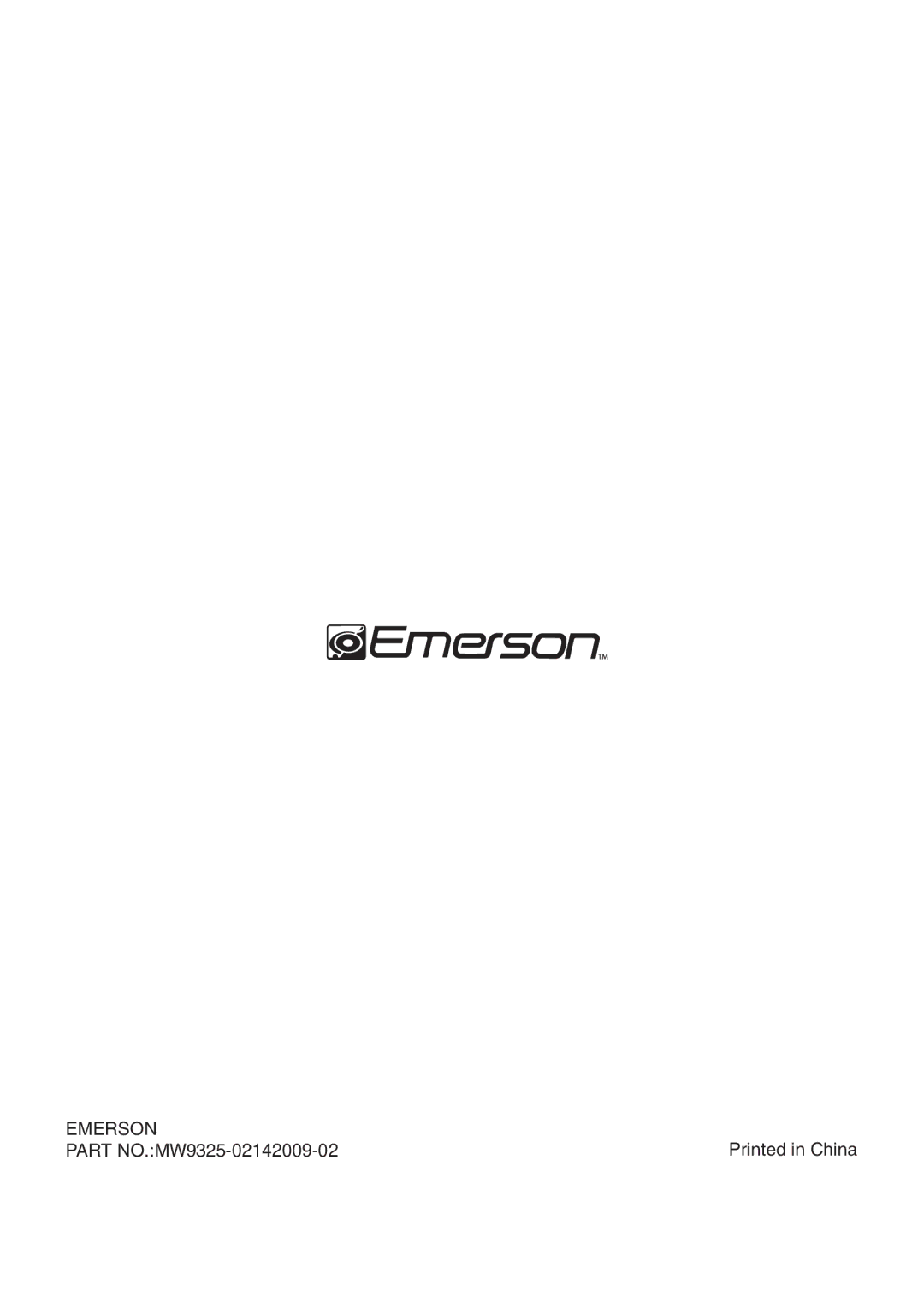 Emerson MW9325SL owner manual Emerson 