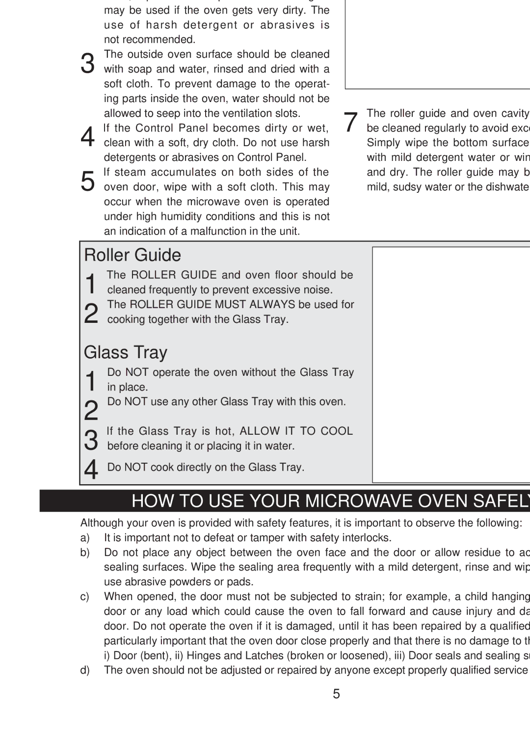 Emerson MWG9111SL owner manual Roller Guide 