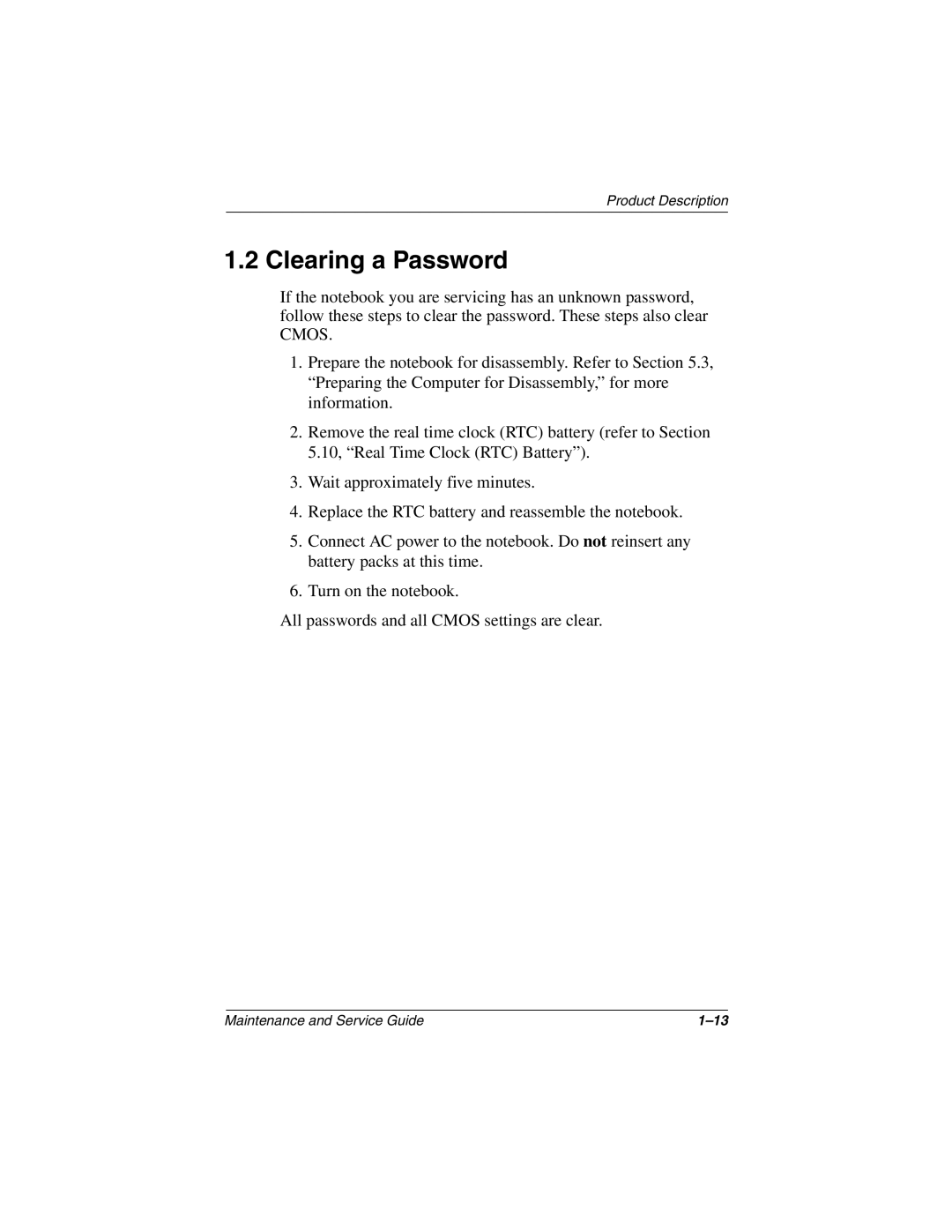 Emerson N410C, N400C manual Clearing a Password 