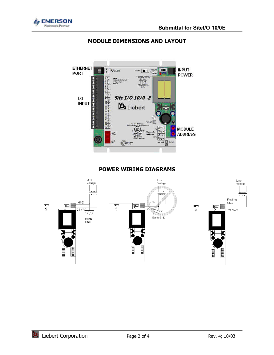 Emerson Network Power dimensions Module Dimensions and Layout Power Wiring Diagrams 